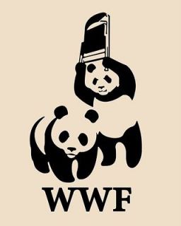 BRAND NEW  Mens T Shirt WWF Wrestling Funny World Wildlife Panda Rad 