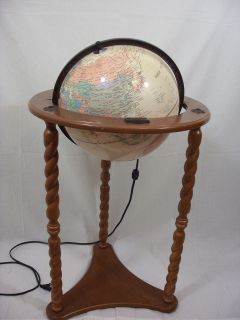 Illuminated Lighted World Globe Map  Thomas Pacconi 1900 2000