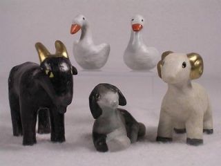 Goebel Rosina Wachtmeister Dog, Swan, Goose, Ram, Goat Figurine 