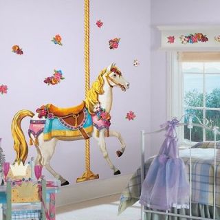 New Giant CAROUSEL HORSE WALL DECALS Girls Bedroom Baby Nursery 