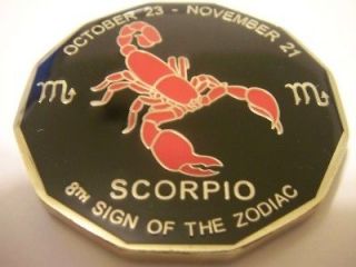 Black Scorpio Zodiac Horoscope Poker Card Guard Coin