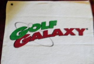 Golf Galaxy towel white terrycloth 17 x 15 with grommet for bag clip 