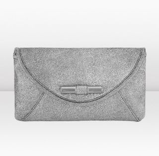 Jimmy Choo  Canisa S  Shimmer Leather Envelope Clutch Bag 