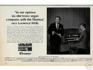 1965 Thomas Organ Vintage Ad Lawrence Welk TV