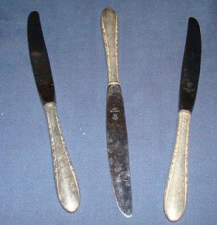 SET OF 3 pcs KNIFES SILVER PLATED GORHAM EP USED