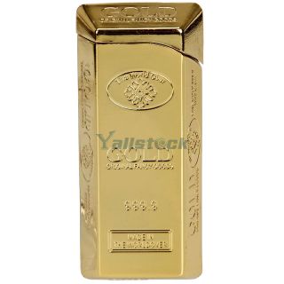 Gold Bar Shape Windproof Refillable Butane Cigar Cigarette Lighter