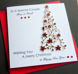   Personalised Gold Tree Christmas Card   Mum/Dad/Auntie/Grandma/Couple