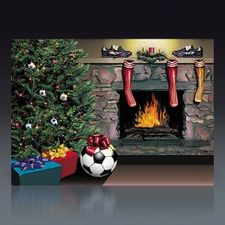 Soccer Fireplace Christmas Card  SOCCER