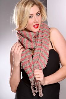 Mocha Multi Yarn Woven Textured Scarf @ Amiclubwear scarf Online Store 