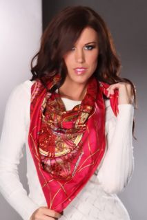 Magenta Circle Burst Pattern Printed Silk Scarf @ Amiclubwear scarf 
