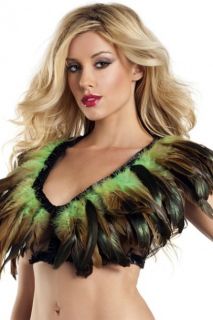 Green Lace Backed Feather Top @ Amiclubwear Top Shirt Clothing Online 