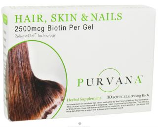 Heaven Sent   Purvana Hair Skin & Nails 2500 mcg.   30 Softgels 