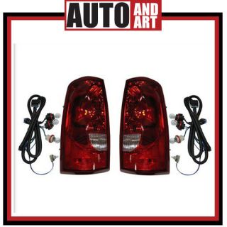 New Pair Set Taillight Taillamp Housing w/Red Trim SAE DOT 2003 Chevy 