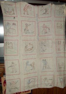 Vintage Hand sewn Childs Historical Quilt   Crib Size