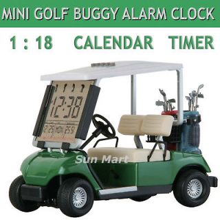 Mini Green Golf Cart Buggy Alarm Clock Thermometer °C/F