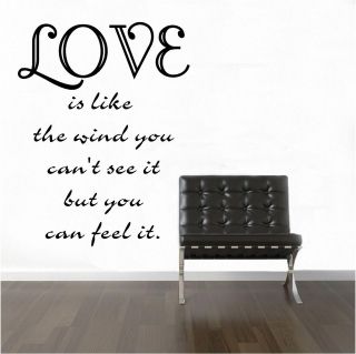LOVE IS LIKE THE WIND WALL ART WALL QUOTE STICKER