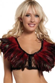 Red Lace Backed Feather Top @ Amiclubwear Top Shirt Clothing Online 