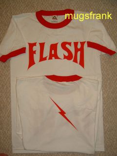New Flash Gordon Logo Super Hero White Ringer T Shirt