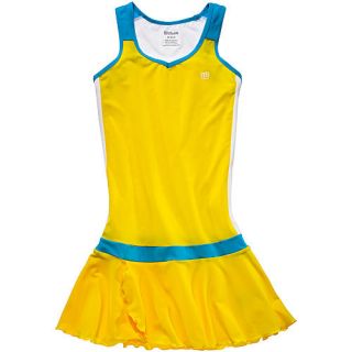 Wilson Mädchen Tenniskleid Sugar N´Spice Village, gelb/blau/weiß 
