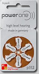 60 Power One Hearing Aid Batteries, SIZE 312, FREE USA SHIPPING