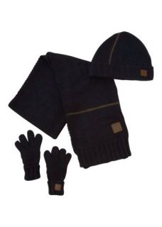 Home Sale Boys Sale Badge Detail Grey Knitted Hat Scarf And Glove Set.