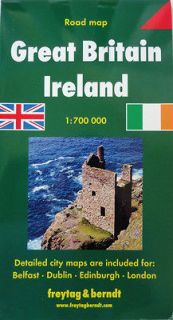 NEW 2006~MAP of GREAT BRITAIN & IRELAND, Freytag~w/46 pg.Index +Detail 