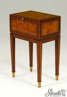 21399: MAITLAND SMITH Mahogany & Yew Wood Inlaid Flip Top Box Table 