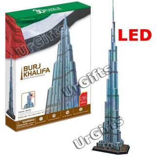   Puzzle Model Dubai Burj Khalifa Tower World Tallest Building Large LED