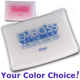 EMBOSS embossing stamp ink pad inkpad Clear OR Tinted Tsukineko 