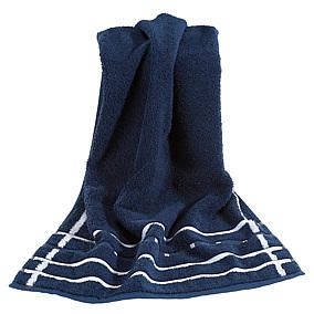 Vossen Handtuch Quadrati, einfarbig, marine/weiß, blau marine/weiß 