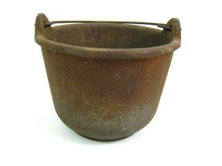 Antique 3 3/8 Small Cast Iron Smelting Pot Cauldron Forge Decor 
