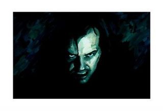 The Shining Jack Nicholson Painting 17x11 Canvas Movie