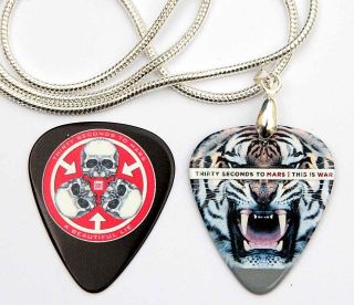 30 Seconds to Mars Guitar Pick Necklace + 2 Sided Pick