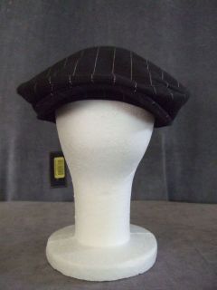 XL Men Ralph Lauren Black wool Newsboy Hat Polo Golf cap cabbie 