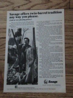 1975 SAVAGE ARMS ADVERTISEMENT SHOTGUN AD MEN HUNTING