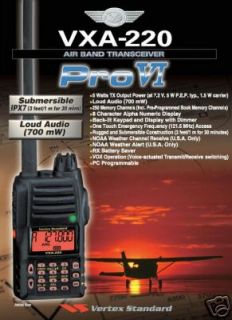 Vertex Standard VXA 220 Pro VI AIR BAND Portable Radio