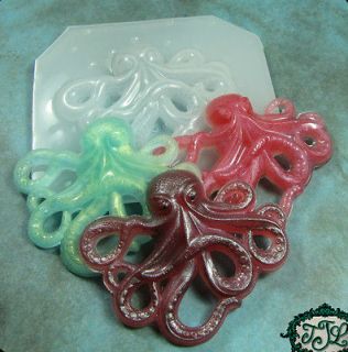 PLASTIC HANDMADE FLEXIBLE RESIN MOLDS Jumbo Octopus 64x52mm kraken 