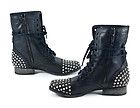 Steve Madden Tarnney Lace Up Boots Leather (Black) Shoes 6.5 New