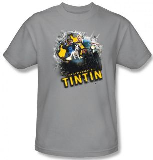   Ladies Youth Size Adventures Of Tintin Snowy Haddock Movie T shirt