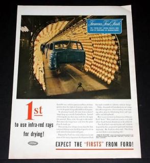 1945 OLD WWII MAGAZINE PRINT AD, FORD INFRA RED RAYS, PAINT DRYING