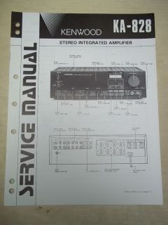 Vtg Kenwood Service Manual~KA 828 Integrated Amplifier~Orig​inal