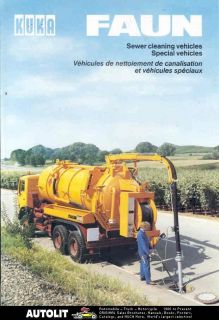1986 Faun Kuka Mercedes Benz Sewer Truck Brochure