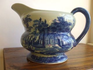 Vintage Large Pitcher Blue Willow Style Victoria Ware Ironstone 