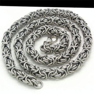 HEAVY BYZANTINE Stainless Steel CHAIN Necklace 23.5
