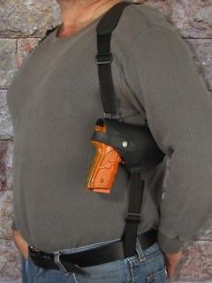 BARSONY Black Leather Horizontal Gun Shoulder Holster for S&W M&P 9mm 