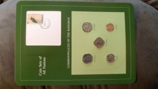 Coin Sets of All Nations Bahamas w/card 1969   1992 UNC Heron