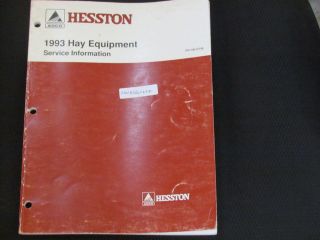 HESSTON HAY EQUIPMENT SERVICE INFORMATION 1993