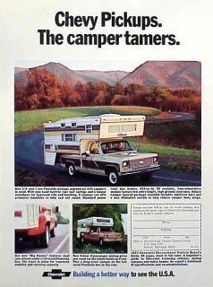 1973 Chevy Pickup Truck Camper ORIGINAL Vintage Ad CMY STORE 4MORE 5 