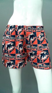 NFL Miami Dolphins Misses S Silk Boxer Shorts Teal Orange Logo 