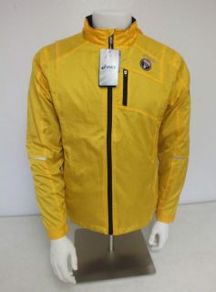 Asics Storm Shelter Water/Wind Resistant Running Jacket Yellow Mens S 